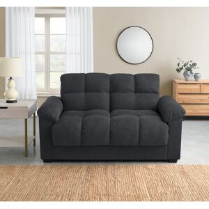 Latitude Run Margo 2 Seater Sofa Bed with Storage in Fabric Dark Grey 91cm H X 157cm W X 102cm D Image