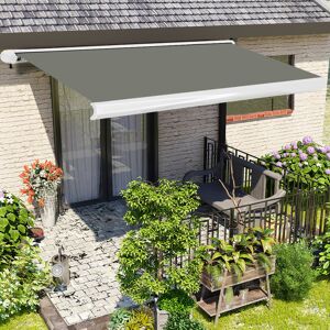 Dakota Fields Full Cassette Electric Retractable Patio Awning Grey 300cm W x 250cm D Image