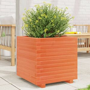 Vidaxl Garden Planter Wax Brown 60X60x49.5 Cm Solid Wood Pine Wax Brown 49.5cm H x 50cm W x 50cm D Image
