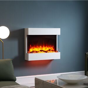 Castleton Fires & Fireplaces Wall Mounted Electric Fire Suite White 63.4cm H X 70.6cm W X 20cm D Image