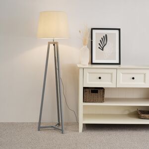 17 Stories Rhavyn 148cm Traditional Floor Lamp Matte Grey/Beige 148cm H X 45cm W X 45cm D Image