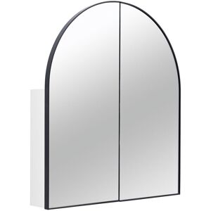 Ebern Designs Rinny Cathy 76.2cm x 86.4cm Mirror Cabinet Matte Black Image