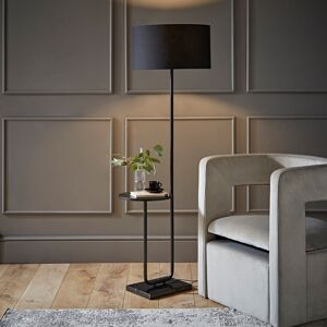 17 Stories Tavel 132.5Cm Matte Black Tray Table Floor Lamp Black 132.5cm H X 35cm D Image