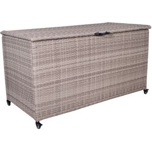 Royalcraft Royal Craft Storage 120cm W 510L Wicker Deck Box with Wheels Beige 80cm H X 120cm W X 75cm D Image