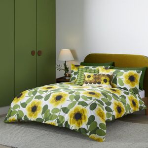 Orla Kiely Giant Water Lily Lemon Twist Bedset Lemontwist Double Duvet Cover Set + 2 Standard Pillowcases Image