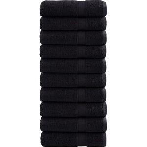 Ebern Designs Nerte 100% Cotton Bath Towels - Set of 10 Black 140cm L x 70cm W Image