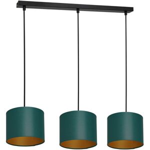 Latitude Run Latwanda 3-Light Drum Chandelier Black/Green/Gold 110cm H X 45cm W X 45cm D Image