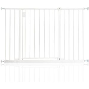 Latitude Run Extra Wide Hallway Dog Gate, Pressure Fit Pet Gate, Puppy Safety Barrier for Hallways and Wide Spaces, Easy Installation White 109-115 cm Image