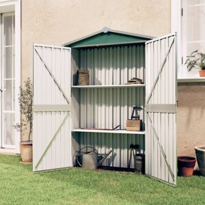 Dakota Fields Tubac Garden Shed Galvanised Steel Outdoor Tool Storage Shed Green 107.5cm W X 46cm D X 183cm H Image