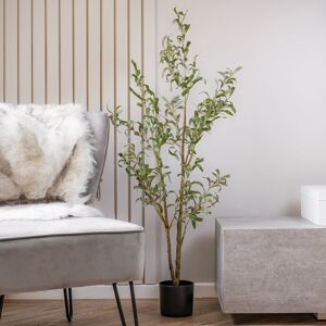 Latitude Run 130cm Faux Slim Silhouette Olive Tree Green 130cm H X 50cm W X 35cm D Image