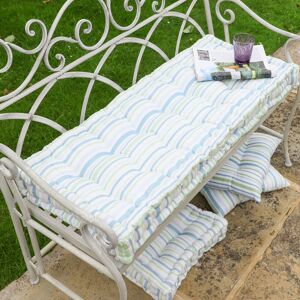 House of Hampton Blue Stripe Bench Pad Cushion 110cm W Image