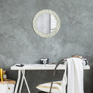 East Urban Home Huldar Round Glass Framed Wall Mounted Accent Mirror in Blue Blue Light Vintage Pattern 50cm H x 50cm W Image