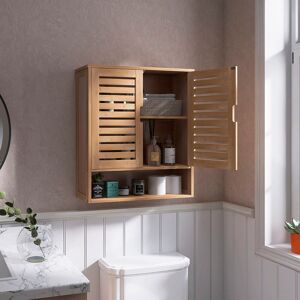 ClassicLiving Wall Bathroom Cabinet Natural 66.5cm H X 59cm W X 21cm D Image