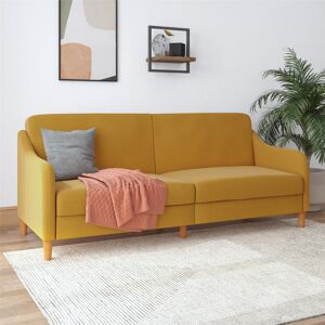 ClassicLiving Joy 2 Seater Clic Clac Sofa Bed Mustard Yellow 83.8cm H X 195.6cm W X 82.6cm D Image