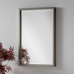 Latitude Run Alaijha Solid Wood Rectangle Wall Mirror Grey 157cm H x 66cm W Image