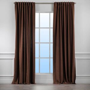 Lilijan Home & Curtain Extra Long & Extra Wide Decorative Curtain Single Panel Dark Brown 140cm Width x 265cm Drop Image