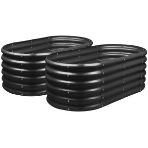 Harbour Housewares Metal Raised Garden Bed Black 45cm H x 120cm W x 23.6cm D Image