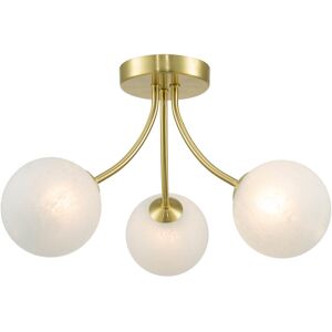 Fairmont Park Semi Flush Mount Satin Brass 28cm H X 37cm W X 37cm D Image