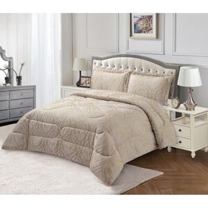 Textile Home Polyester Bedspread Set Beige Double Bedspread Image