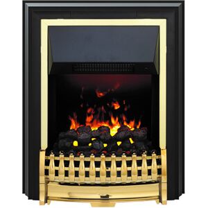 Dimplex Bramdean Optimyst Freestanding Fire, Brass and Black Electric Fire, 55.6cm W Brass 61.4cm H X 46.3cm W X 19.6cm D Image