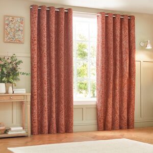 ClassicLiving Jacquard Eyelet Curtains Orange 117 W x 137 D cm Image