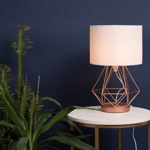 Ebern Designs Haigler 41cm Table Lamp Set White/Copper 28.7cm H Image