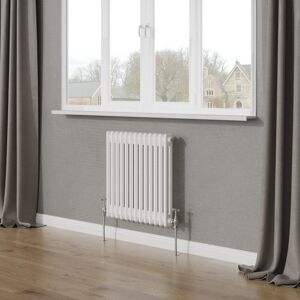 Belfry Heating Tryphosa Traditional 2 Column Horizontal Designer Radiator White 60cm H x 60.5cm W Image
