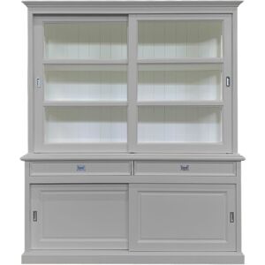 Rosalind Wheeler Stiles China Cabinet Light Grey 218cm H X 188cm W X 53cm D Image
