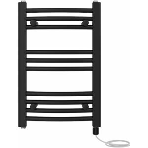 Metro Cleavie Prefilled Curved Towel Rail Heated Towel Rails Black 60cm H x 40cm W x 4.5cm D Image