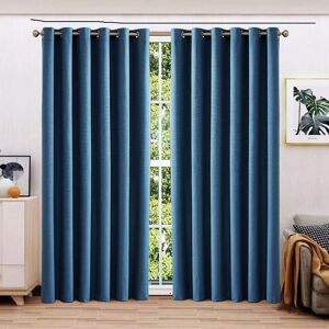 Brayden Studio Ayhem Microfiber / Microsuede Blackout Grommet / Eyelet Curtain Pair Blue 168cm Width x 183cm Drop Image