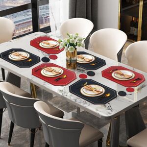 Canora Grey Faux Leather Placemat Black/Red 43cm W X 30cm L X 0.1cm D Image