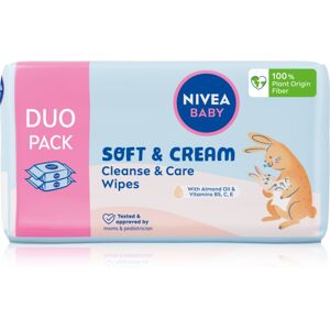 NIVEA BABY Soft & Cream gentle wet wipes for babies 2x57 pc Image