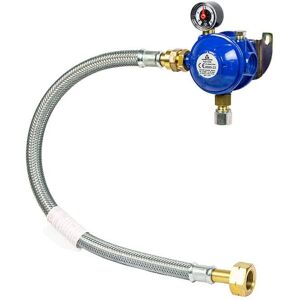 Cavagna Marine 30mbar Bulkhead Gas Regulator Kit with Gauge - S/S Hose Image