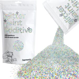 Hemway Glitter For Wall Paint 100g / 3.5oz   Silver Holographic Fibre Strands   Walls & Ceilings   Sparkle Paint Image
