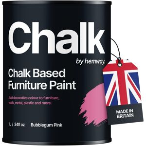 Hemway Chalk Based Furniture Paint   Bubblegum Pink   Shabby Chic   Chalky Matt Finish Image