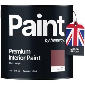 Hemway Wall Paint   Raspberry Red   Matt Emulsion Interior   Acrylic   Latex Image