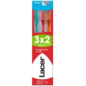 Lacer Cepillo Dental cabezal pequeño medio pack 3 u Image