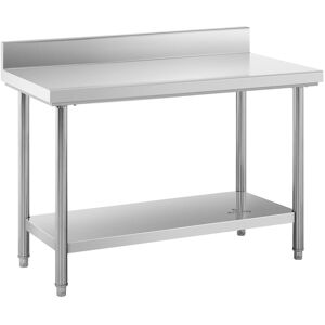 Royal Catering Stainless Steel Work Table - 120 x 60 cm - upstand - 137 kg capacity RCWT-120X60SB Image