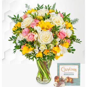 Prestige Flowers Rose and Freesia - Free Chocs Image