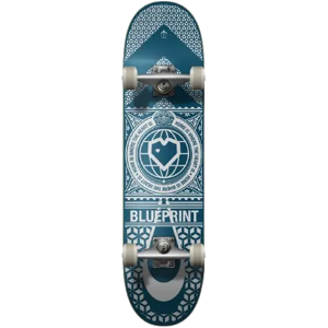 Blueprint Home Heart Complete Skateboard (Light Blue)  - Blue;Black - Size: 8" Image