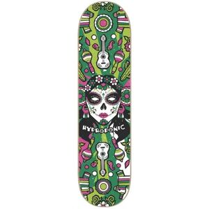 Hydroponic Mexican Skull 2.0 Skateboard Deck (Green Catrina)  - Green;White;Yellow - Size: 8" Image