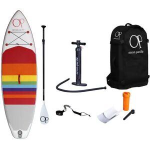 Ocean Pacific Sunset Lite 9'6 Inflatable Paddle Board (White)  - White;Red;Blue Image