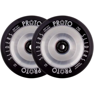 Proto Classic Full Core Sliders Stunt Scooter Wheels 2-Pack (110mm - Black On Raw)  - Black;Silver Image