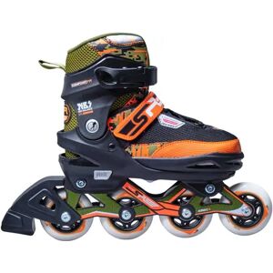 SFR Pixel Adjustable Kids Inline Skates (Green)  - Green;Orange - Size: 1-4 EU Image