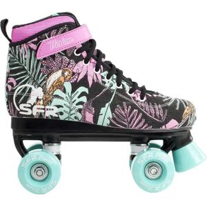 SFR Vision Canvas Kids Roller Skates Floral  - Black;Pink;Green - Size: 2 EU Image