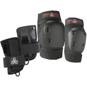 Triple Eight Junior Derby Kids Skate Pads 3-pack  - Black;Red - Size: Junior Image