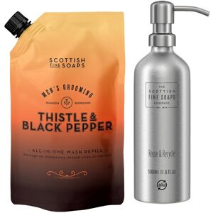 Scottish Fine Soaps Thistle & Black Pepper All In One Wash Refill 1.2l Image