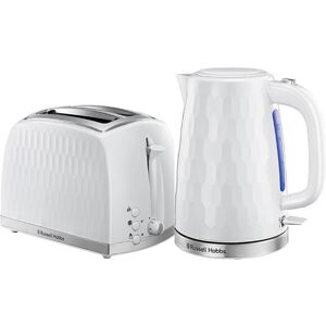 Russell Hobbs Honeycomb White Kettle & 2 Slice Toaster Set Image