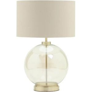BHS Metro Satin Brass and Champagne Clear Glass Sphere Table Lamp Image