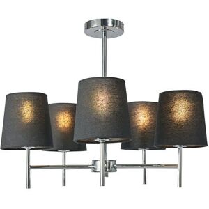 BHS Mira Semi Flush Chrome Ceiling Light with Black Shades Image